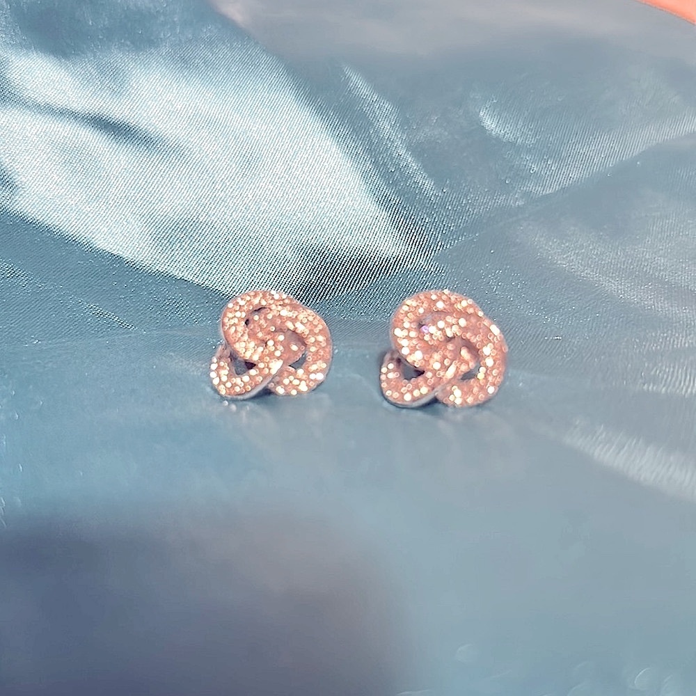 Pierced rhinestone earrings